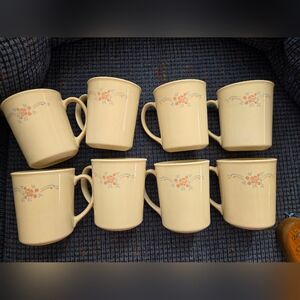 8 Corelle Mugs English Breakfast Pattern